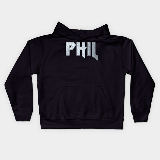 Heavy metal Phil Kids Hoodie by KubikoBakhar